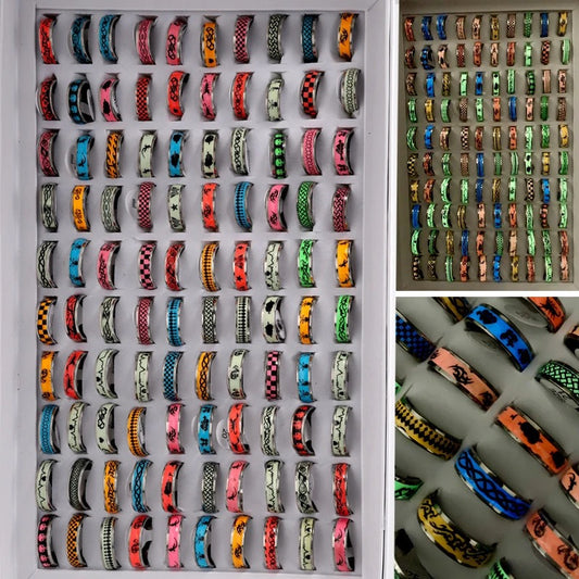 Lot de 100 bagues lumineux