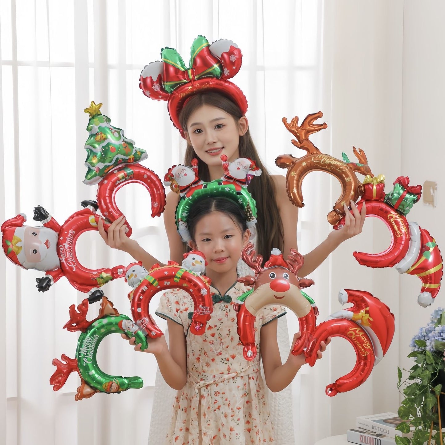 Lot de 10 Ballons deco noel barette de fête