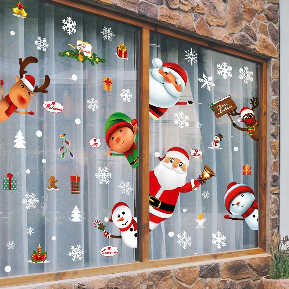 Lot de 6 autocollants deco fenêtre Noël