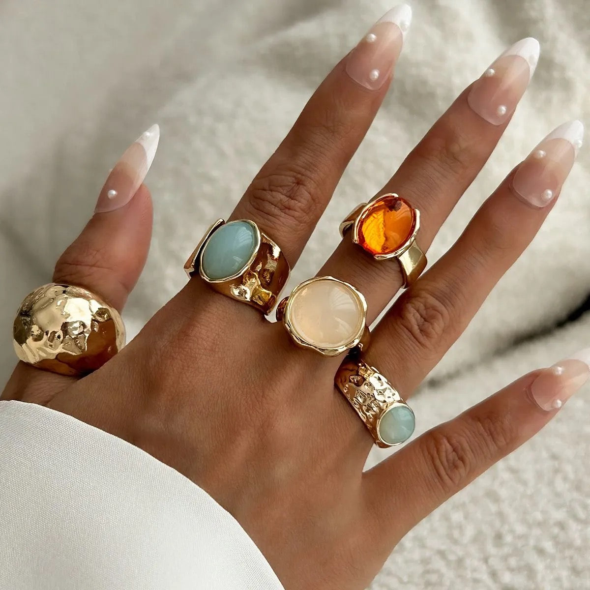 Lot de 05 bague  taille réglable femme