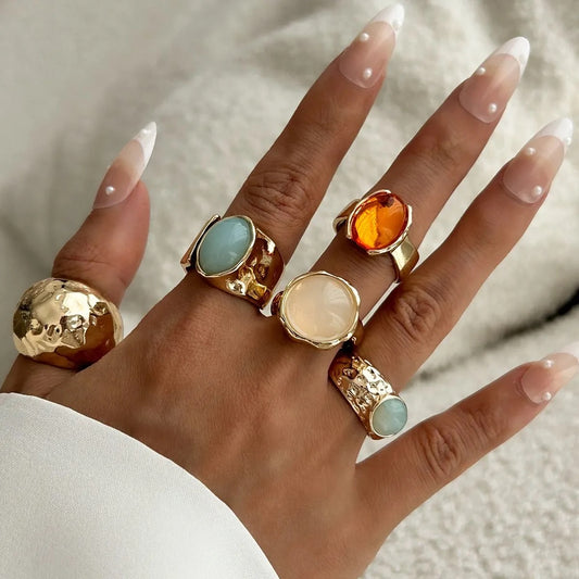 Lot de 05 bague  taille réglable femme