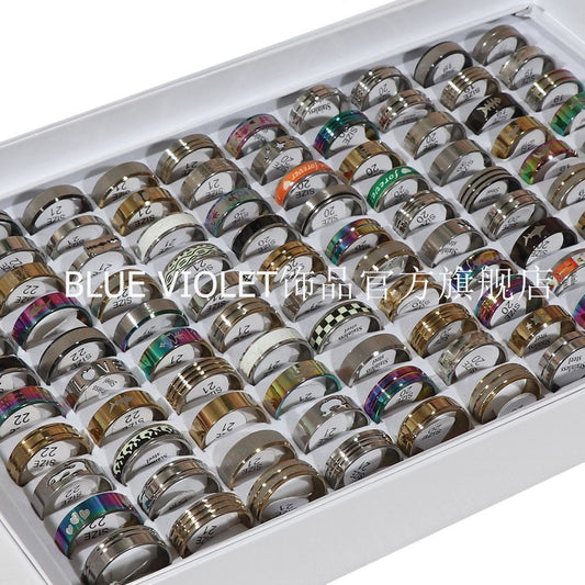 Lot de 100 bague acier inox homme