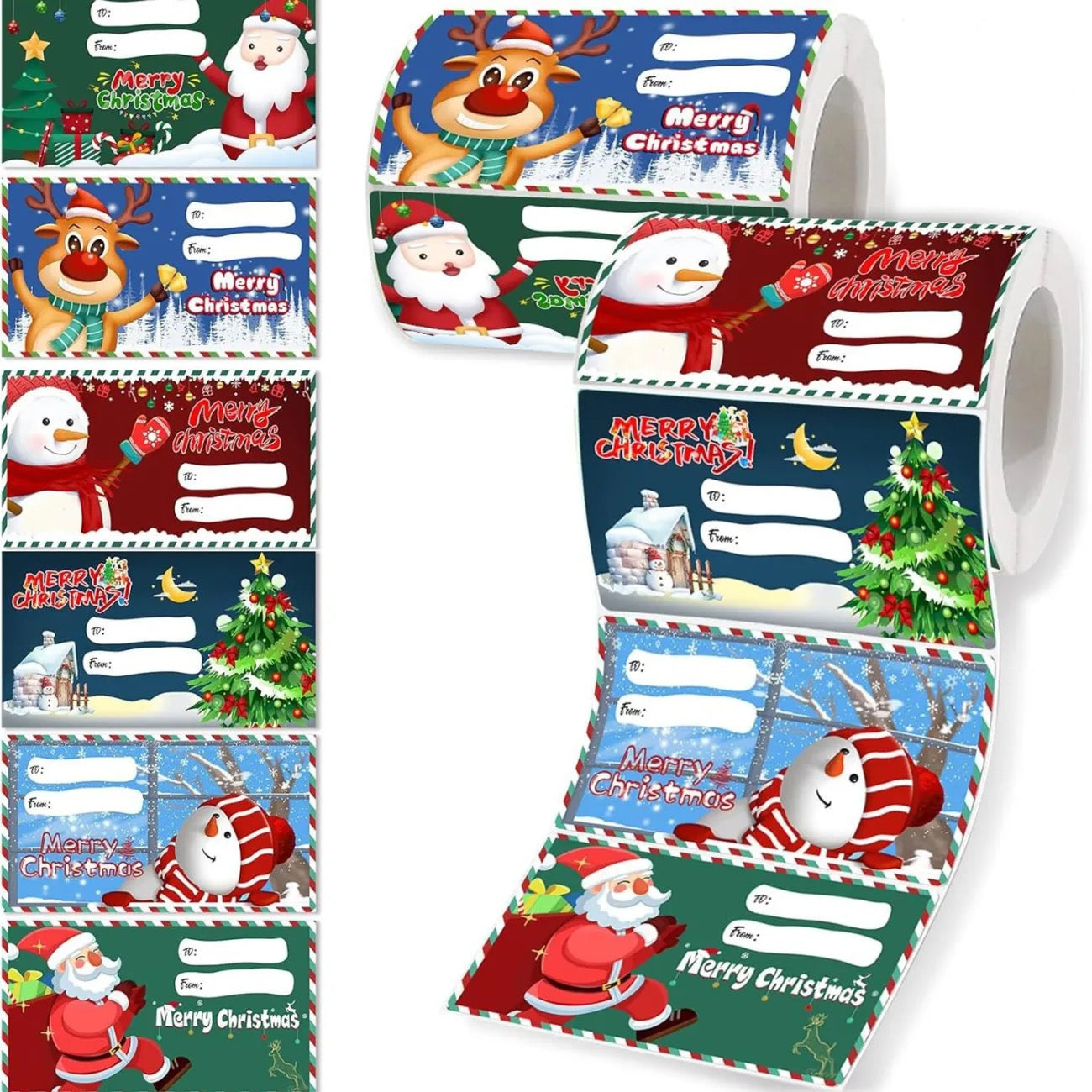 1000 Autocollants de vœux Noël