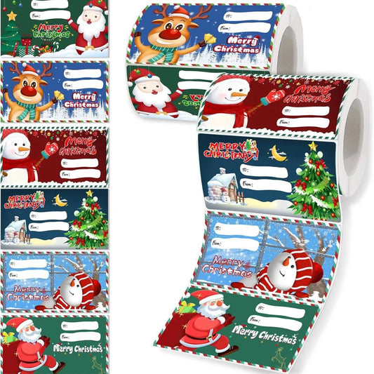 1000 Autocollants de vœux Noël