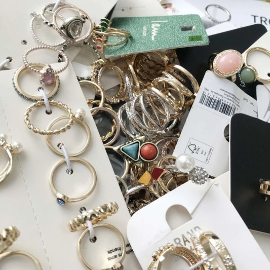 Mix modèle et taille lot de 100 bagues femme