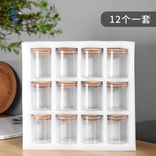 Lot 12 bocaux transparent en verre 80ml