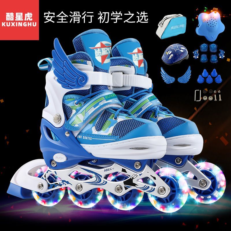 Ensemble complet de patins à roulettes pour enfants pour garçons et filles