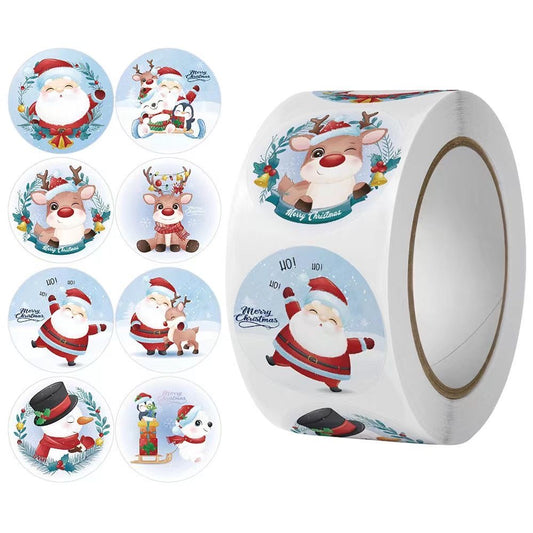 01 rouleau de 500 mini autocollants Noël