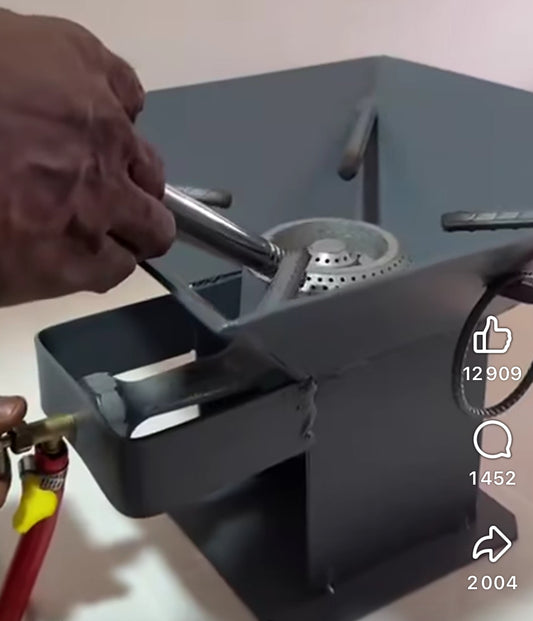 Fourneau à gaz brûleur + Régulateur homologué + Tuyau de 2m de gaz