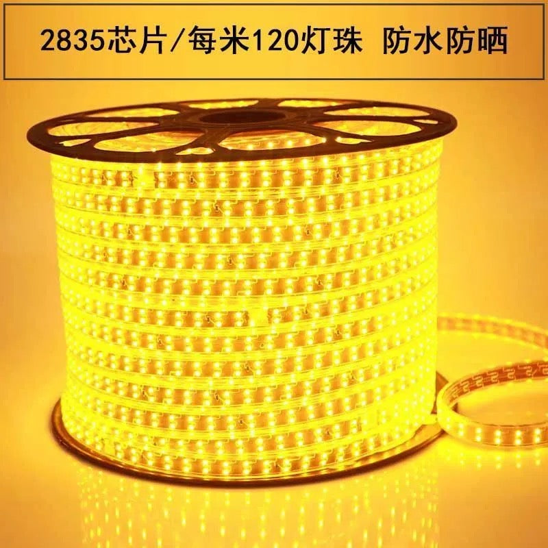 100metre et 9prise Bande lumineuse LED 100 m, lumière dorée super brillante, variable, pour plafond de salon, extérieur, étanche, 220 V
