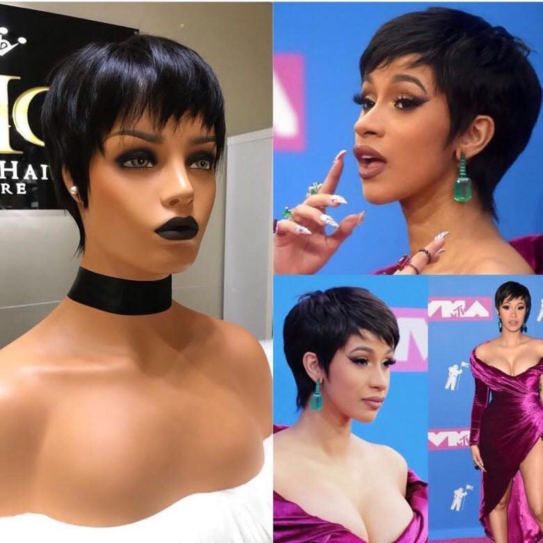 Short wig Pixie cut Brazilian  hair wig