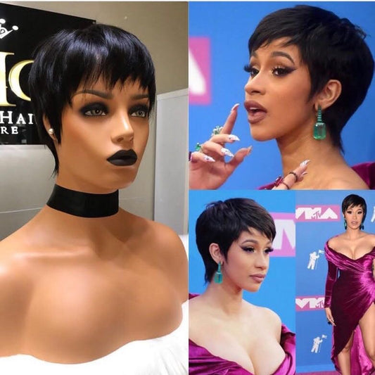 Short wig Pixie cut Brazilian  hair wig