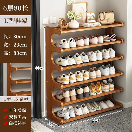 Range chaussures 6 rangés 80cm en bois