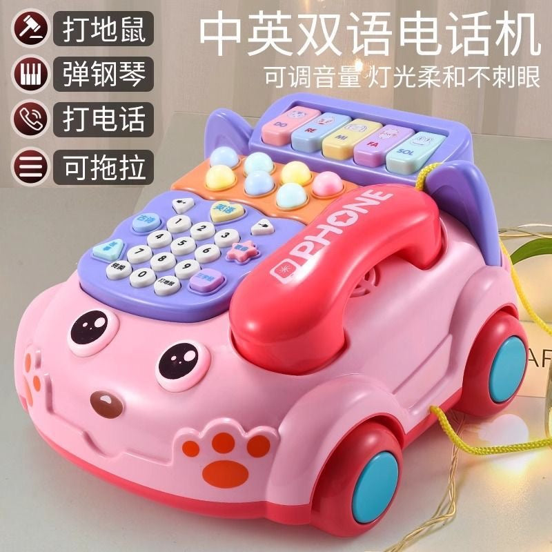 Téléphone multifonctionnel pour enfants, jouet éducatif pour bébé, simulation de téléphone fixe