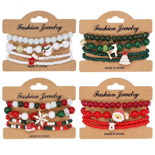 Bracelet Noël lot de 04 ensemble