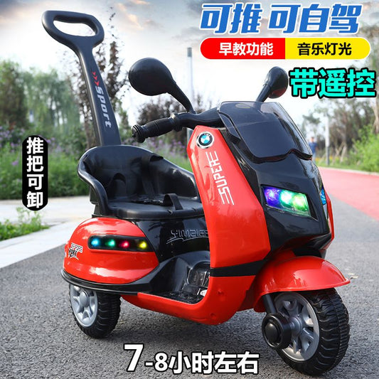 Tricycle électrique pour enfants, moto, bébé, peut asseoir les gens